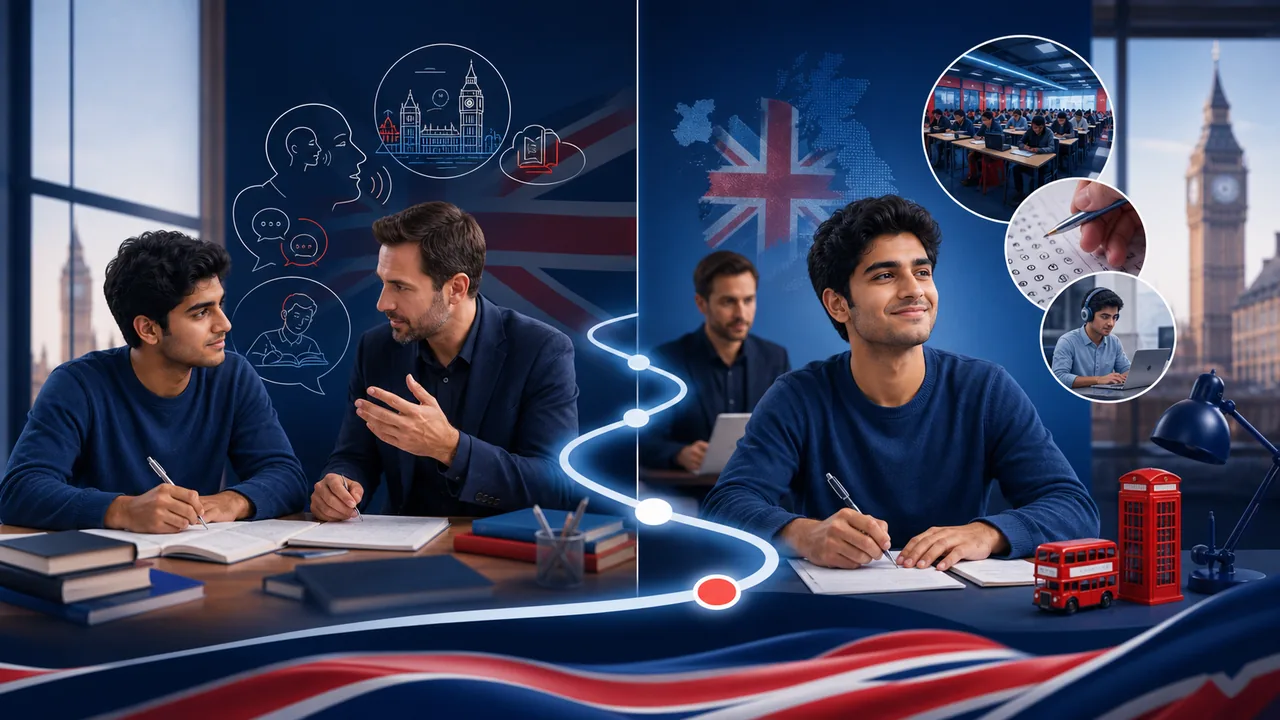 Two-phase eight-week journey from sentence building to realistic mock tests