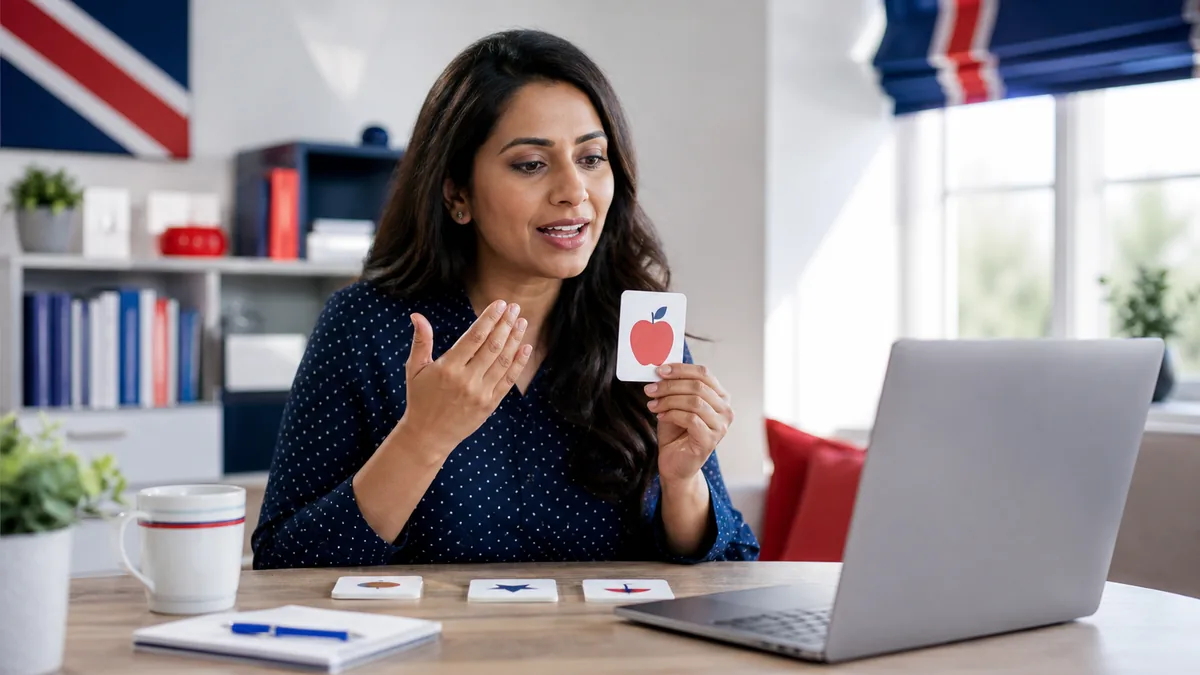South Asian learner starting free A1 English speaking practice at home