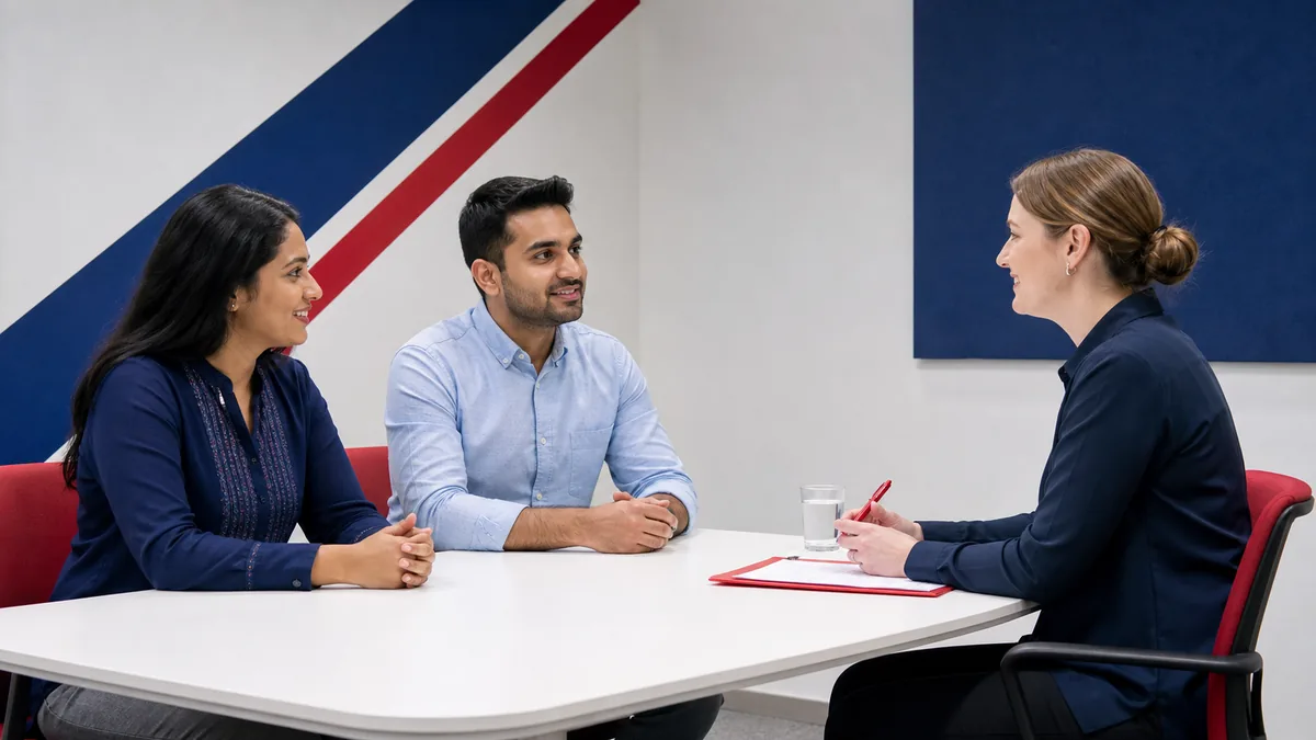 A1 English test format with an examiner and two candidates working as a pair